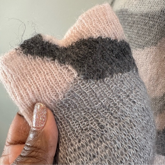 rag & bone Sinclair Sweater Pink Gray Wool Mohair Camo Print Jumper, Size S - Picture 9 of 13